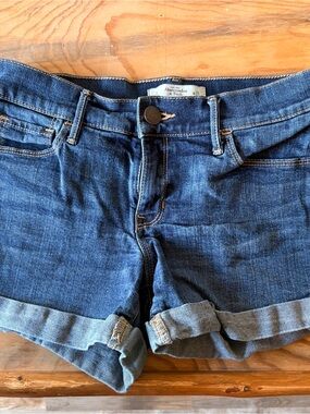 Abercrombie & Fitch Medium Blue Rolled Cuff Denim Shorts